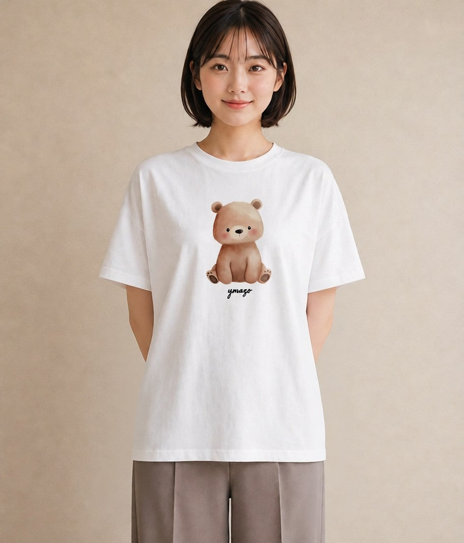 Tシャツ レディース コアラ 動物 アニマル イラスト ラフカジュアル 綿100 デート 白T YMAZO