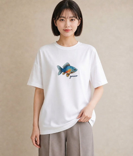 Tシャツ レディース ベタ ペット 動物 イラスト 旅行用 海 白T YMAZO