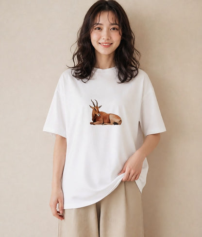 デザインTシャツ レディース カブトムシ 昆虫 虫 イラスト カジュアル ビーチ デイリーウェア 白T YMAZO