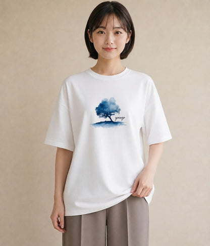 デザインTシャツ レディース 盆栽 植物 ボタニカル イラスト こなれ感 普段着 週末コーデ 白T YMAZO