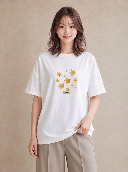 Tシャツ レディース 射手座 星空 宇宙 イラスト 上品 秋コーデ おしゃれギフト 白T YMAZO