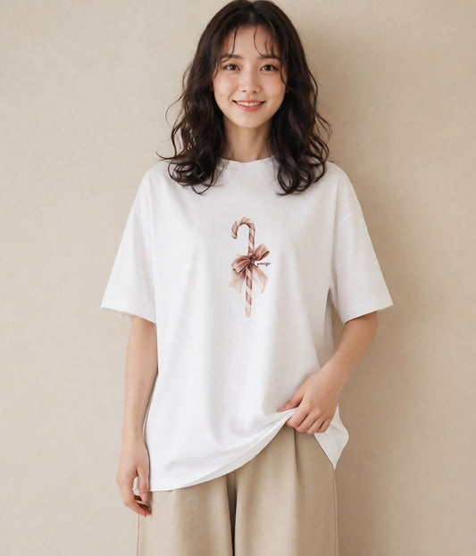 グラフィックTシャツ レディース だんご 食べ物 フード イラスト ポップ 普段着 週末コーデ 白T YMAZO