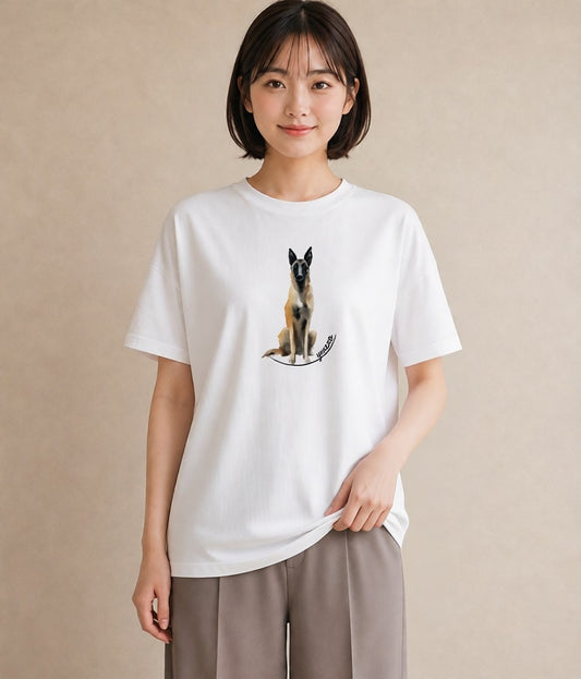 プリントTシャツ レディース 犬好き 犬 いぬ イラスト レイヤード 友達ギフト 白T