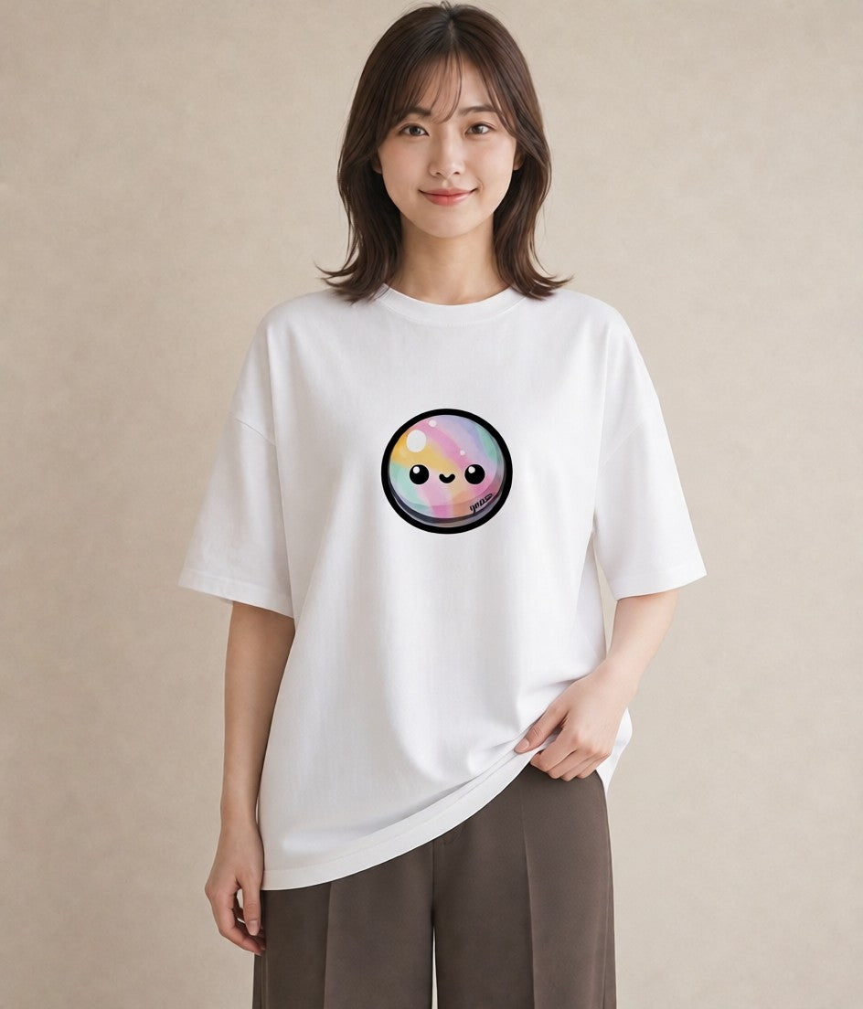 デザインTシャツ レディース パールピアス アクセサリー ナチュラル アンティーク イラスト ガーリー 帰省 ラフ 白T YMAZO