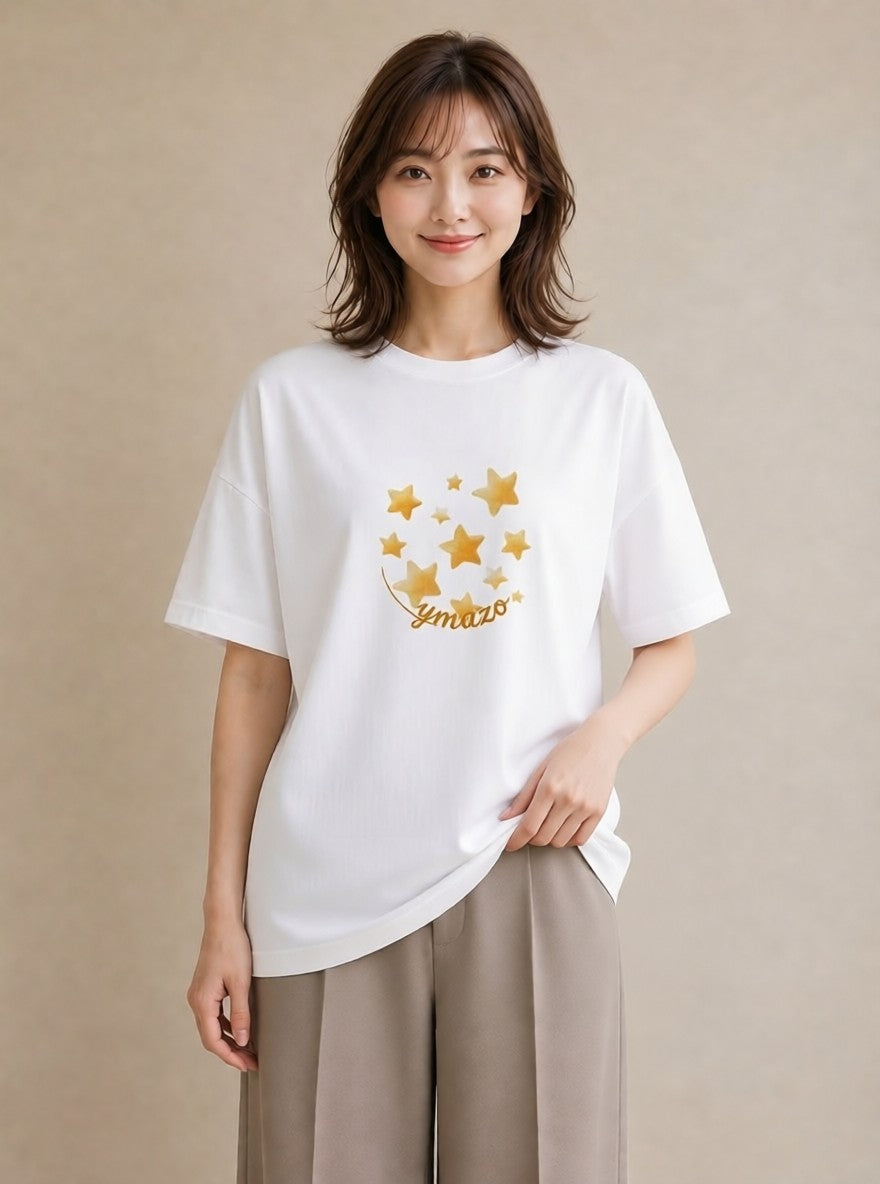 Tシャツ レディース ヒトデ 海の生き物 海 イラスト モード お出かけ 普段着 白T YMAZO