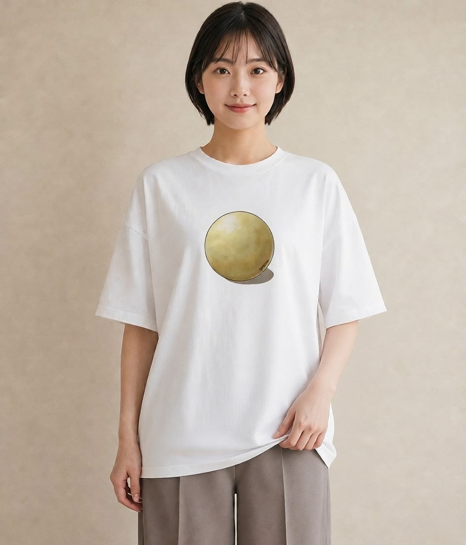 半袖Tシャツ レディース おにぎり 食べ物 フード イラスト 水彩風 綿100 デート 白T YMAZO