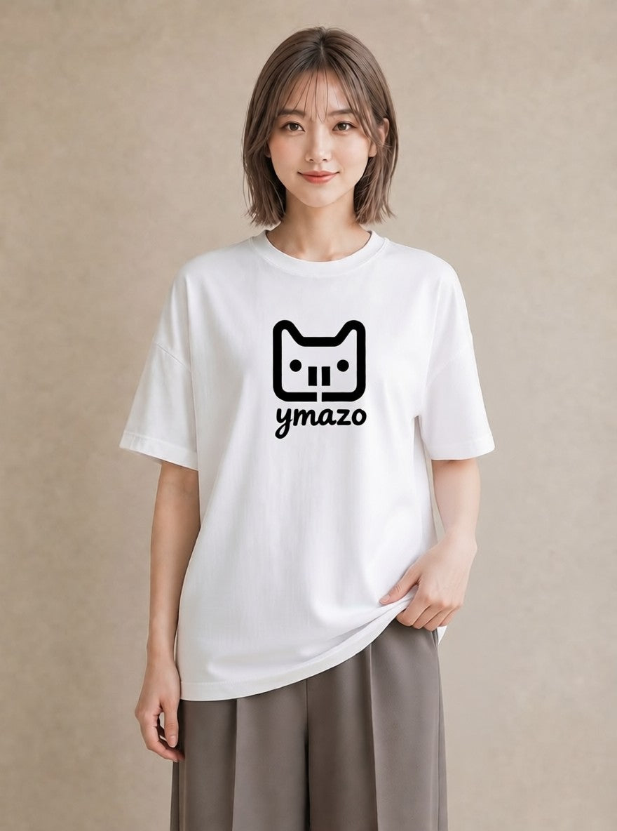 グラフィックTシャツ レディース 猫 ねこ ネコ イラスト 手描き風 帰省 ラフ 白T YMAZO