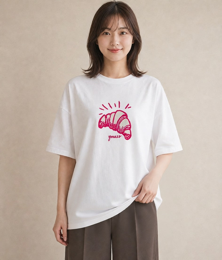 Tシャツ レディース パン ベーカリー レトロ イラスト ギフト 母の日 白T YMAZO