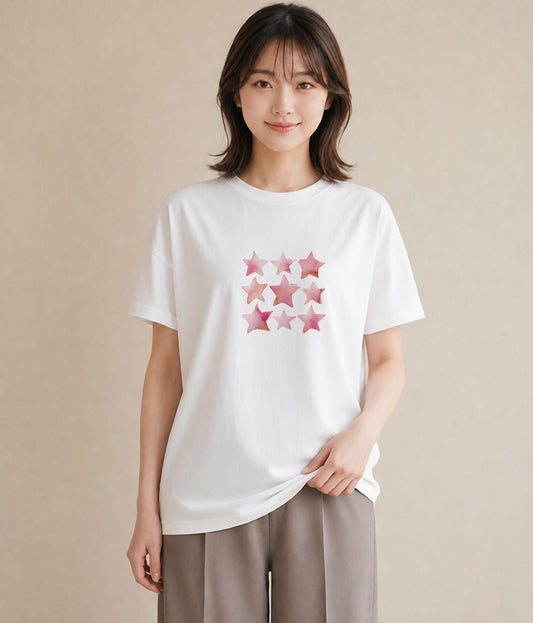 デザインTシャツ レディース 射手座 星空 宇宙 イラスト 公園 ママ 白T YMAZO