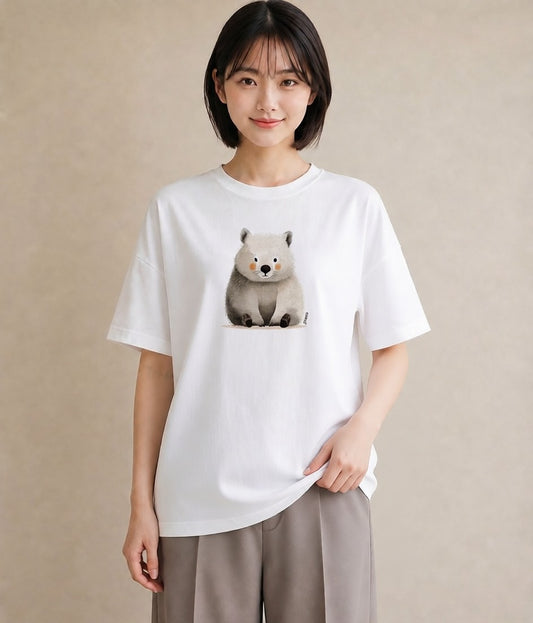 グラフィックTシャツ レディース チンチラ ペット 動物 イラスト こなれ感 普段着 週末コーデ 白T YMAZO