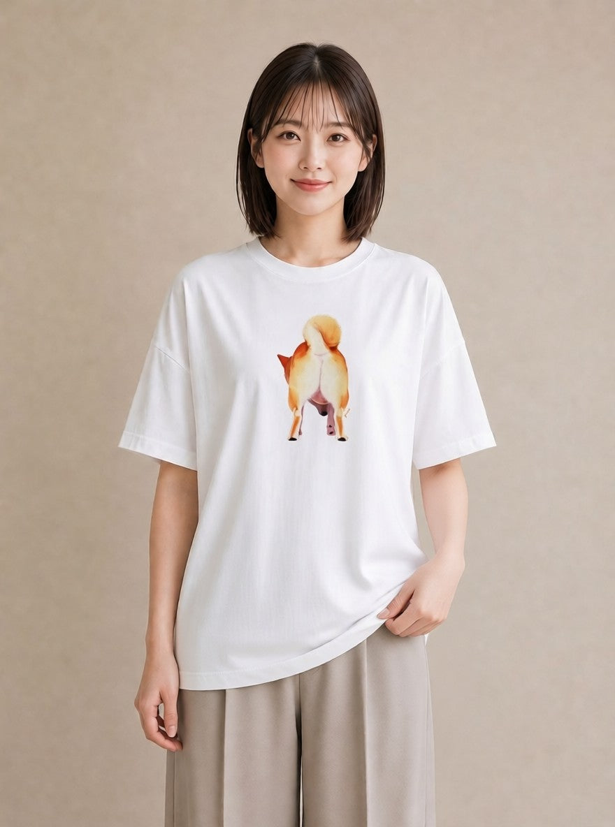 プリントTシャツ レディース 柴犬 しばいぬ 犬 いぬ イラスト ゆるコーデ 旅行 母娘コーデ 白T YMAZO