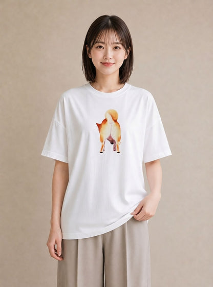 プリントTシャツ レディース 柴犬 しばいぬ 犬 いぬ イラスト ゆるコーデ 旅行 母娘コーデ 白T YMAZO