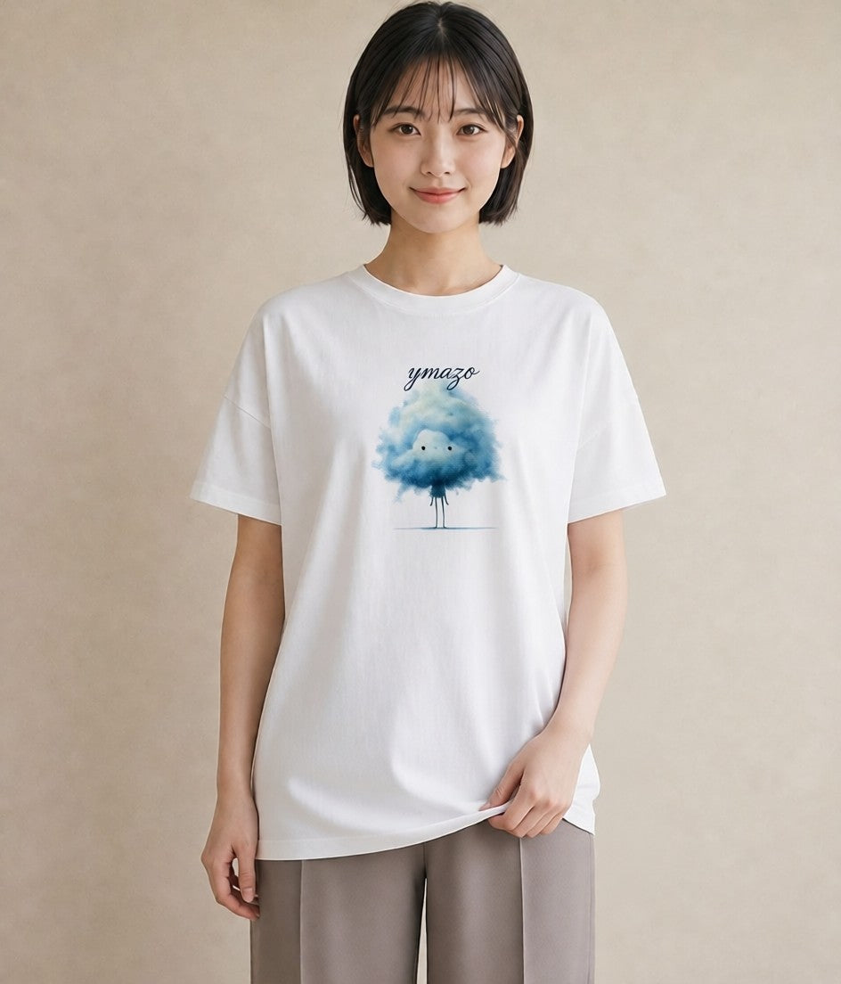 Tシャツ レディース 雲 星空 宇宙 イラスト ギフト 母の日 白T YMAZO
