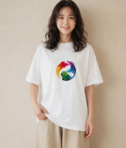 半袖Tシャツ レディース 地球 星空 宇宙 イラスト 抜け感 秋コーデ おしゃれギフト 白T YMAZO
