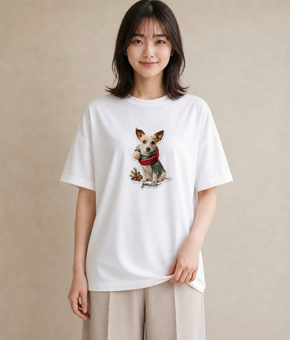 デザインTシャツ レディース ジャックラッセルテリア 犬 いぬ イラスト ラフ 夏コーデ 通学 白T YMAZO