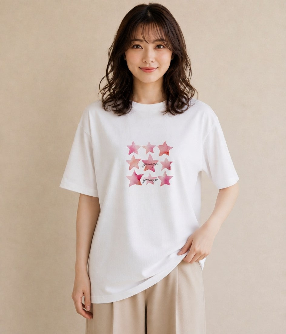 デザインTシャツ レディース 牡羊座 星空 宇宙 イラスト ゆるコーデ 親子 20代 白T YMAZO
