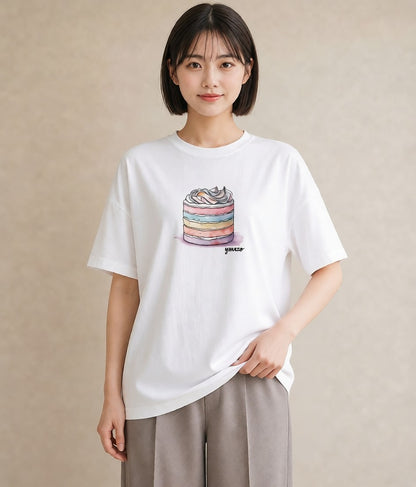 グラフィックTシャツ レディース キャンディ 食べ物 フード イラスト 上品 母娘コーデ 自分用 白T YMAZO