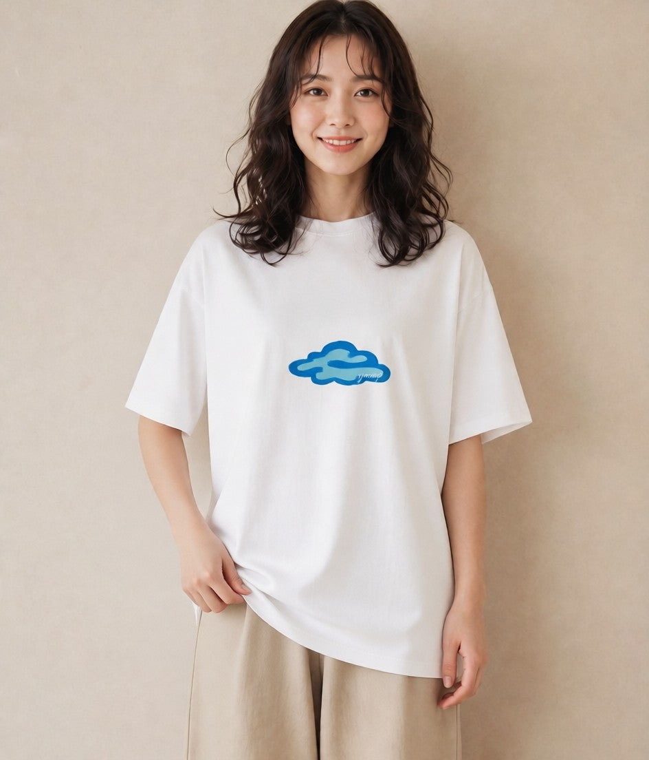 デザインTシャツ レディース 空 星空 宇宙 イラスト 普段使い お揃い 親子 白T YMAZO