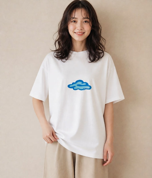 デザインTシャツ レディース 空 星空 宇宙 イラスト 普段使い お揃い 親子 白T YMAZO