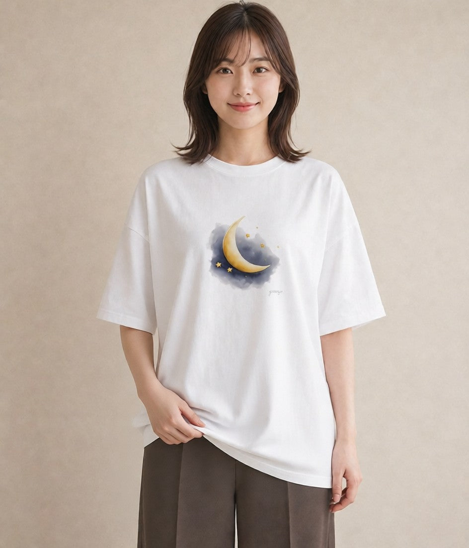プリントTシャツ レディース 牡羊座 星空 宇宙 イラスト ゆるコーデ 夏コーデ 通学 白T YMAZO