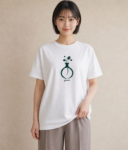 グラフィックTシャツ レディース 香水 香水瓶 パフューム イラスト 手描き風 20代 カジュアルコーデ 白T YMAZO
