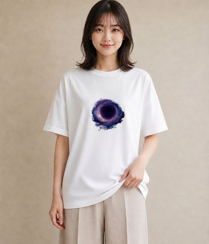 デザインTシャツ レディース 天の川 星空 宇宙 イラスト 可愛い デート 帰省 白T YMAZO
