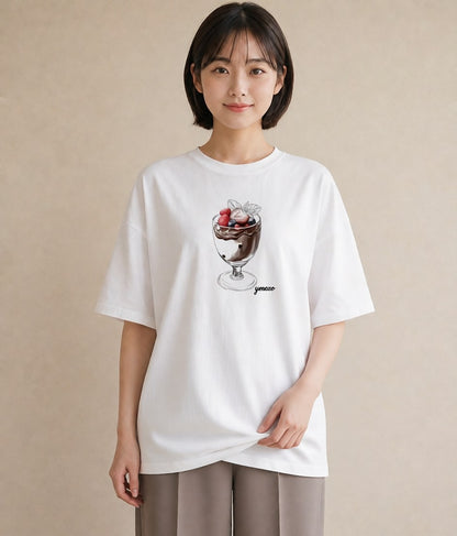 デザインTシャツ レディース あんみつ 食べ物 フード イラスト ニュアンス お出かけ 普段着 白T YMAZO