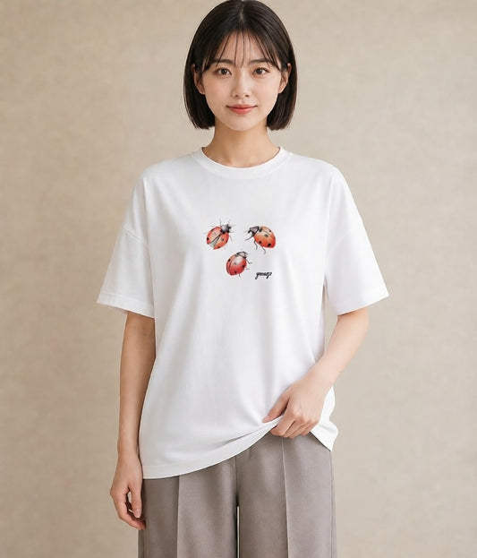 デザインTシャツ レディース アリ 昆虫 虫 イラスト 旅行コーデ 綿100 デート 白T