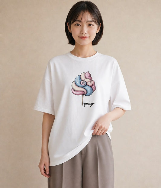 半袖Tシャツ レディース だんご 食べ物 フード イラスト ミニマル 週末コーデ 敬老の日 白T YMAZO