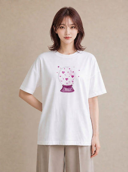 プリントTシャツ レディース 双子座 星空 宇宙 イラスト ラフ 姉妹 送別ギフト 白T YMAZO