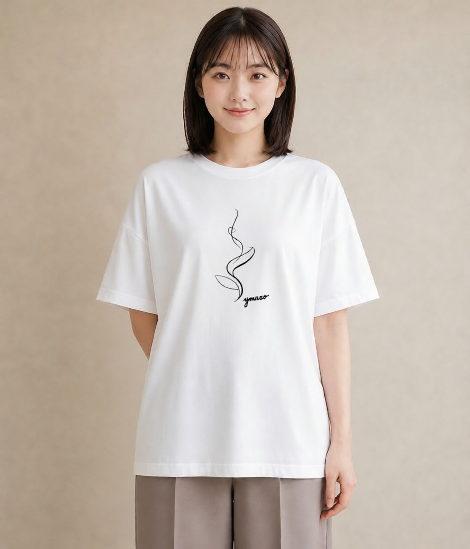 グラフィックTシャツ レディース コーヒー カフェ 珈琲 イラスト ナチュラル 親子 20代 白T YMAZO