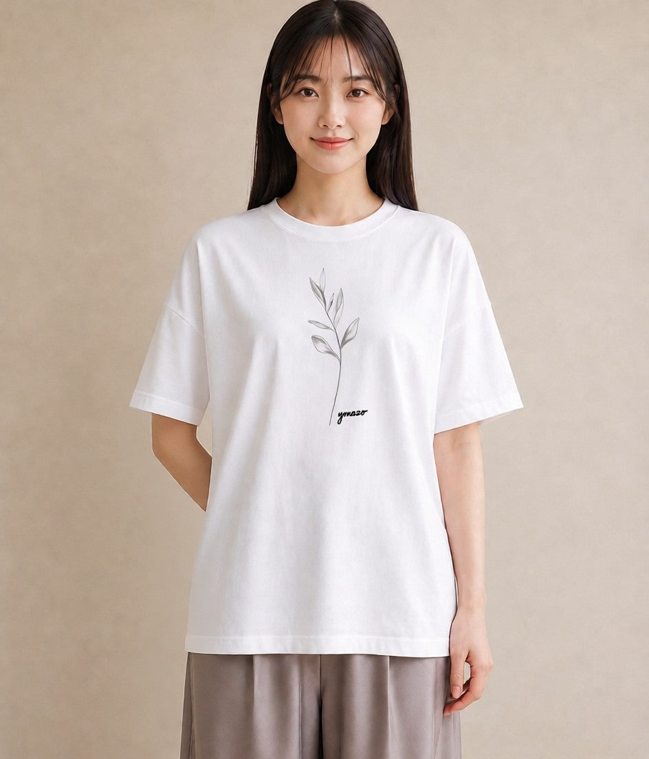 デザインTシャツ レディース 小花 花 フラワー イラスト 普段使い ビーチ デイリーウェア 白T YMAZO
