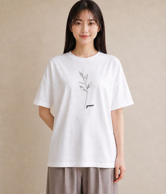 デザインTシャツ レディース 小花 花 フラワー イラスト 普段使い ビーチ デイリーウェア 白T YMAZO