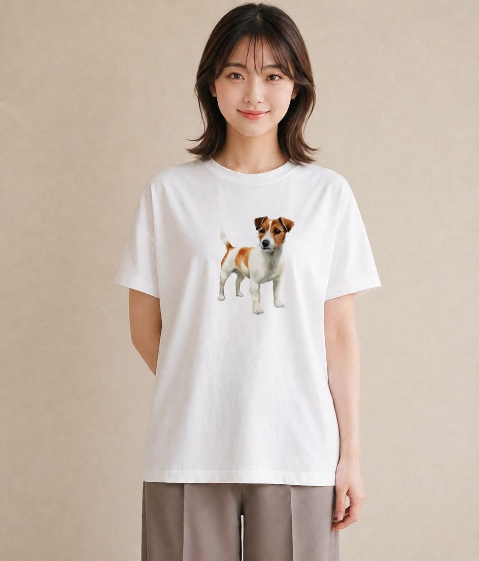 半袖Tシャツ レディース ミックス犬 犬 いぬ イラスト ラフカジュアル 親子 20代 白T YMAZO