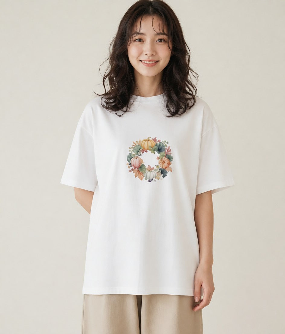 デザインTシャツ レディース 実り 植物 ボタニカル イラスト ナチュラル 休日 ペアコーデ 白T YMAZO