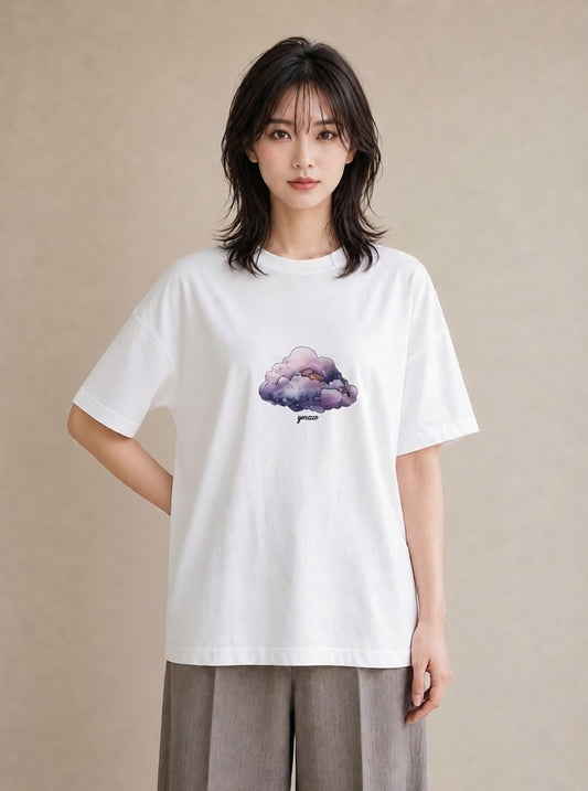 デザインTシャツ レディース オーロラ 星空 宇宙 イラスト 旅行コーデ おしゃれギフト 社会人 白T YMAZO