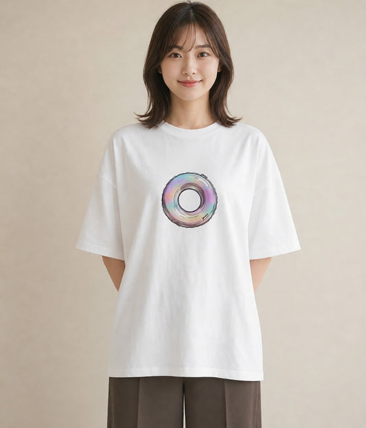 グラフィックTシャツ レディース ベーグル 食べ物 フード イラスト ラフ 帰省 白T YMAZO