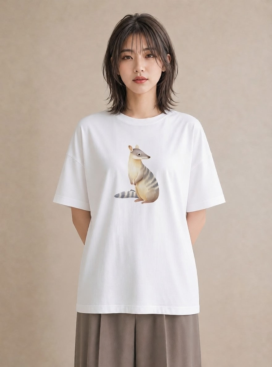 Tシャツ レディース デグー ペット 動物 イラスト ポップ ビーチ デイリーウェア 白T YMAZO
