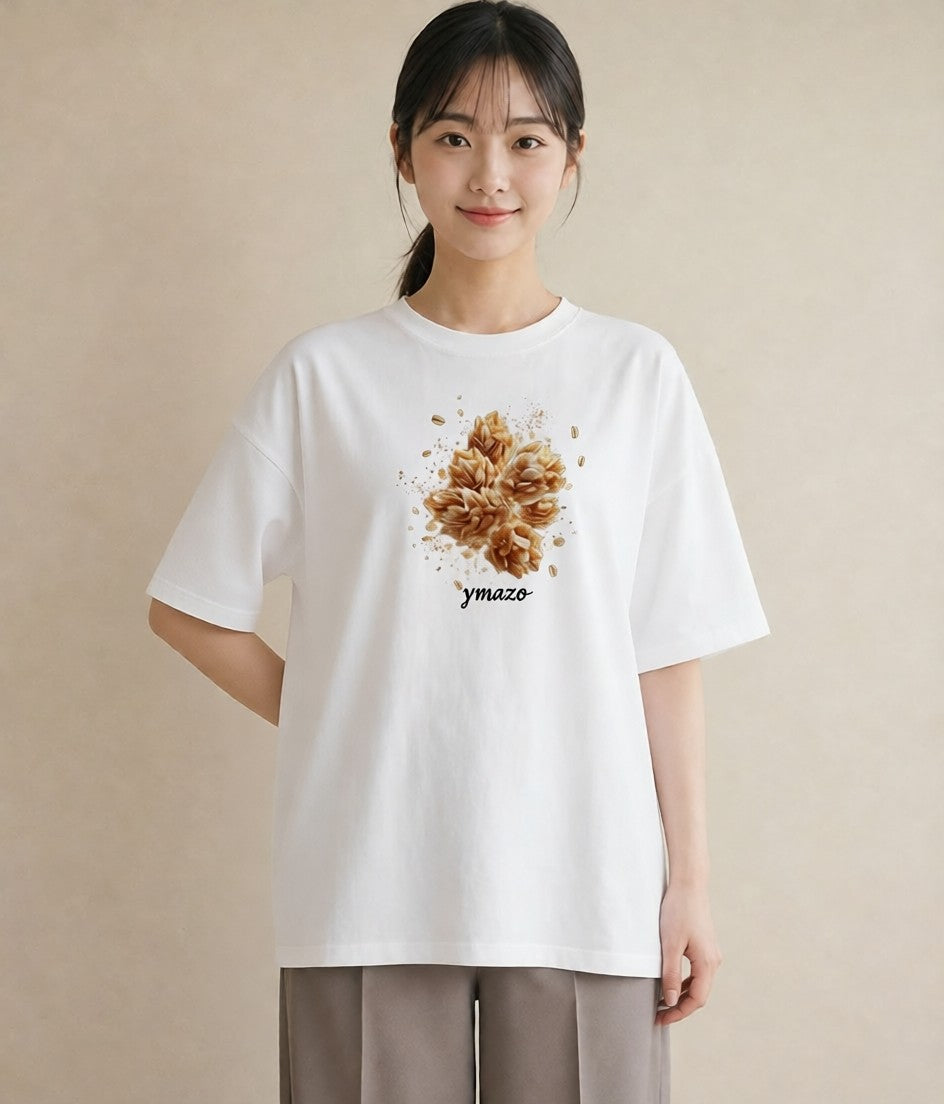 グラフィックTシャツ レディース ポップコーン 食べ物 フード イラスト ヴィンテージ風 姉妹 送別ギフト 白T YMAZO