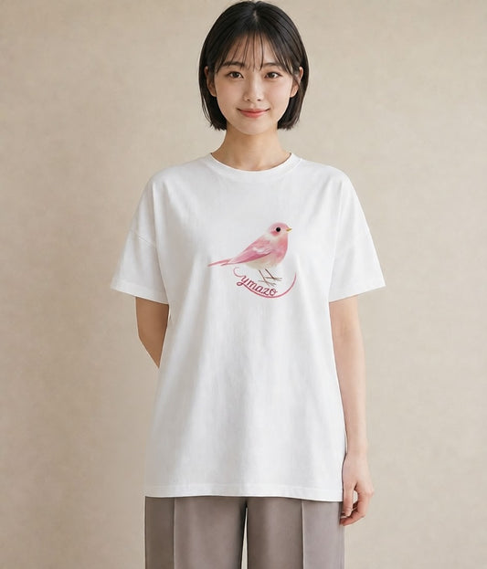 Tシャツ レディース 白文鳥 ペット 動物 イラスト ラフ ミセス 春コーデ 白T YMAZO