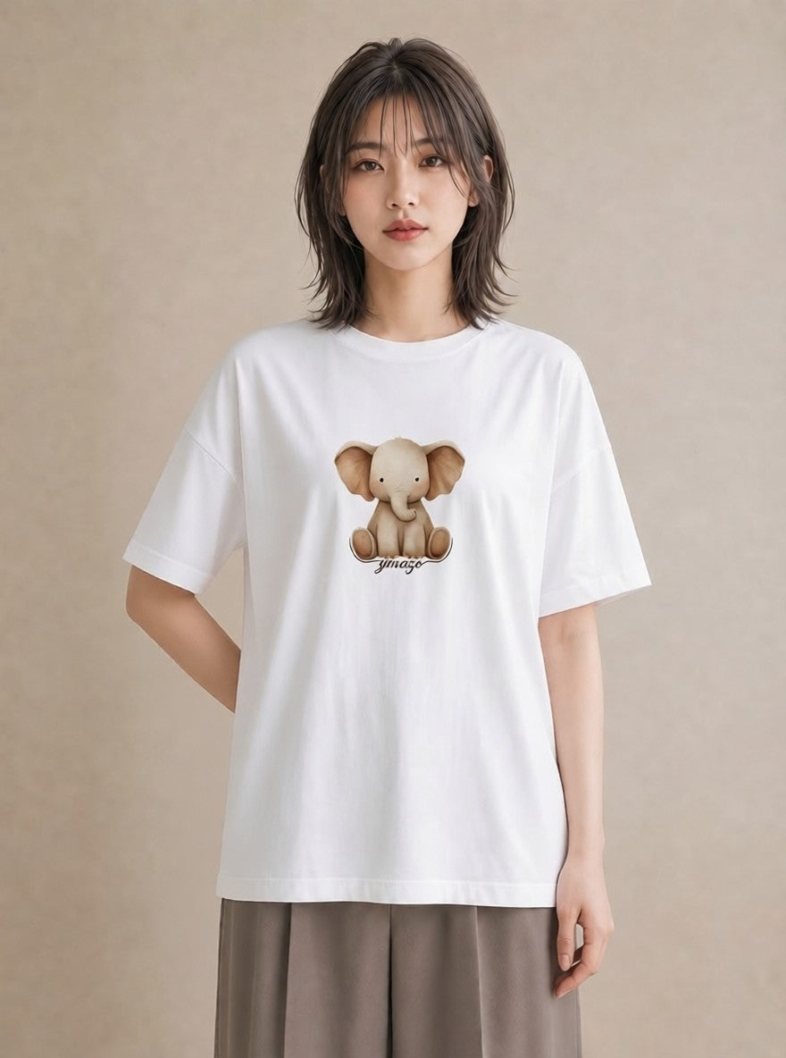 半袖Tシャツ レディース サイ 動物 アニマル イラスト 上品 週末コーデ 敬老の日 白T YMAZO