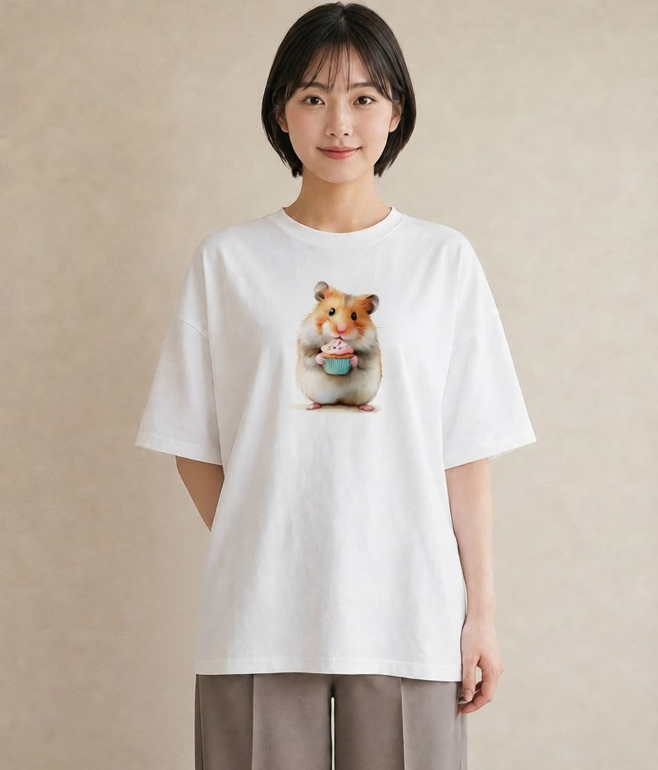 グラフィックTシャツ レディース モルモット ペット 動物 イラスト ユニーク 在宅 公園 白T YMAZO