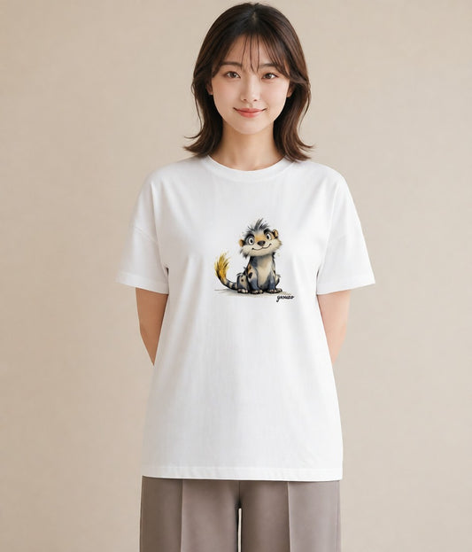 Tシャツ レディース レオパ ペット 動物 イラスト 水彩風 母娘コーデ 自分用 白T YMAZO