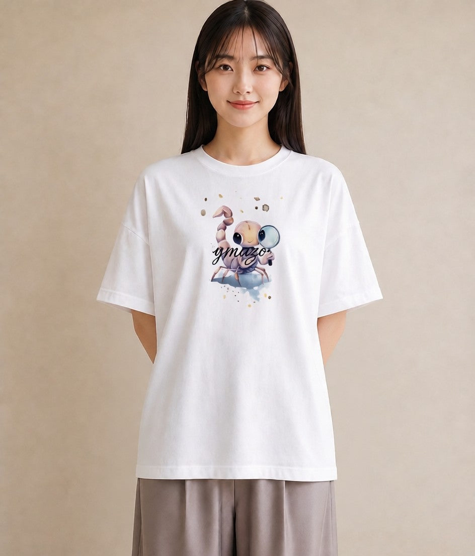 プリントTシャツ レディース カニ 海の生き物 海 イラスト 休日コーデ 秋コーデ おしゃれギフト 白T YMAZO