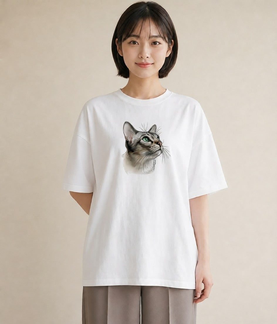 Tシャツ レディース ラグドール 猫 ねこ イラスト ゆるコーデ ビーチ デイリーウェア 白T YMAZO