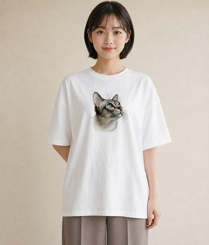 Tシャツ レディース ラグドール 猫 ねこ イラスト ゆるコーデ ビーチ デイリーウェア 白T YMAZO