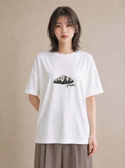 デザインTシャツ レディース パン ベーカリー イラスト モード おしゃれギフト 社会人 白T YMAZO
