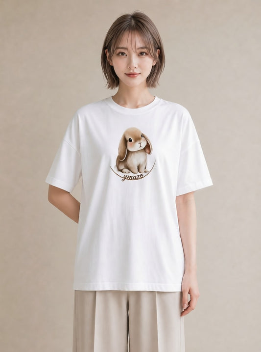 プリントTシャツ レディース ホーランドロップ ペット 動物 イラスト デイリーウェア 休日 白T YMAZO