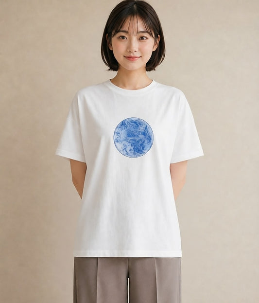 半袖Tシャツ レディース 獅子座 星空 宇宙 イラスト ゆるコーデ カフェ服 クリスマス 白T YMAZO