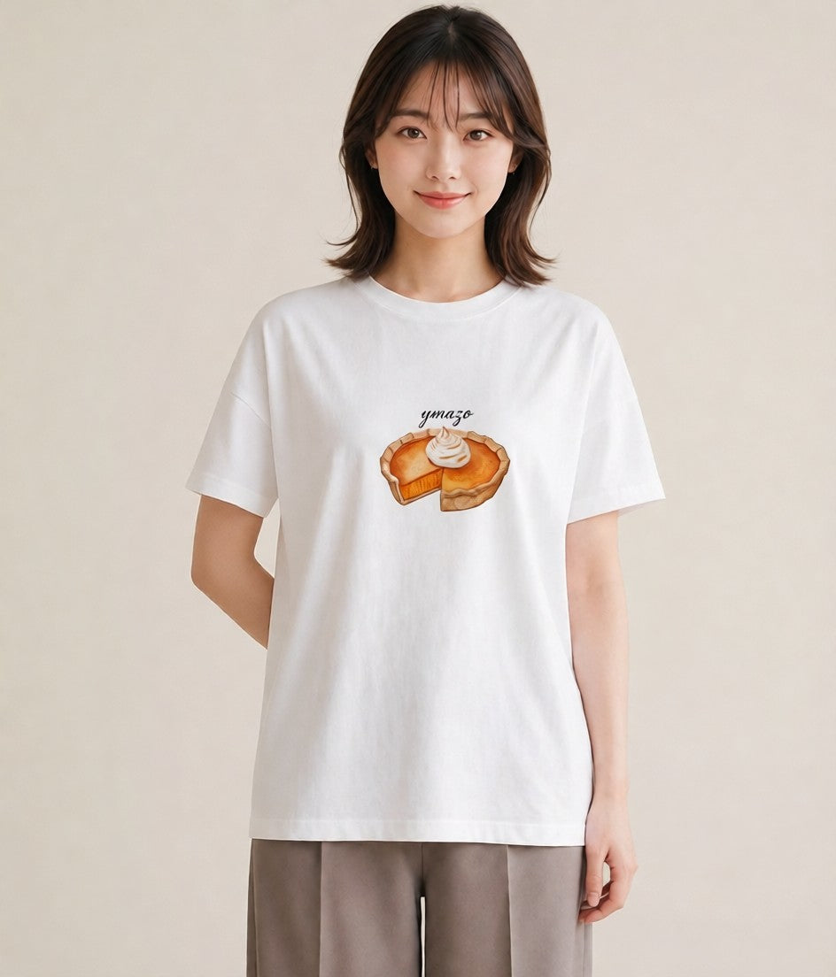 プリントTシャツ レディース クロワッサン 食べ物 フード イラスト ボタニカル 秋コーデ おしゃれギフト 白T YMAZO